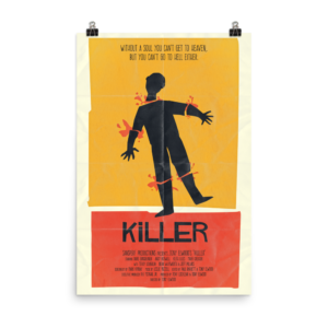 Killer, Killer Movie Poster, Gifts for movie lovers, Gifts for horror movie fans, low budget films, Tony Elwood's Killer, Tony Elwood, Horror Movie Poster, 80's Horror, thrillers, action movies
